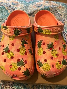 Pineapple Print Crocs